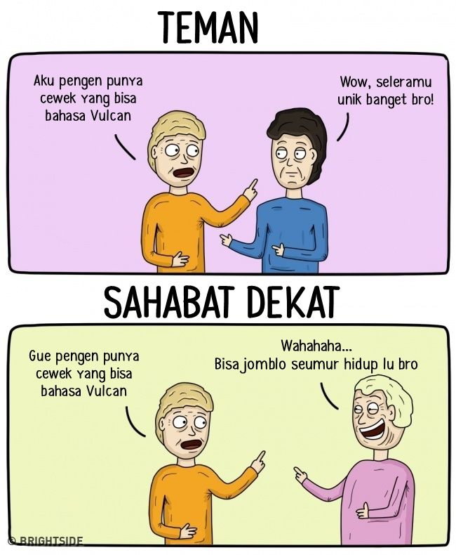 Gambaran yang bisa bikin kamu tau antara teman dan sahabat ini bikin cengar cengir